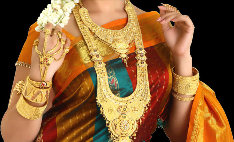 Traditional Indian Jewelry Showcase PNG