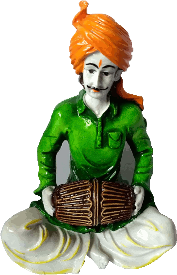 Traditional Indian Musician Statue PNG