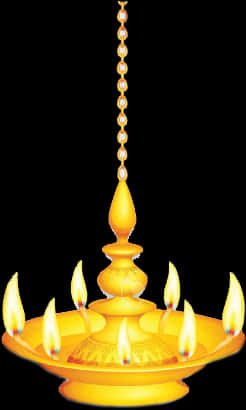 Traditional Indian Oil Lamp PNG