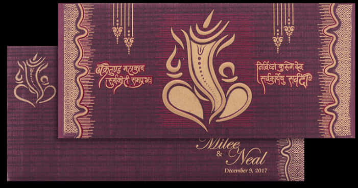 Traditional Indian Wedding Card PNG