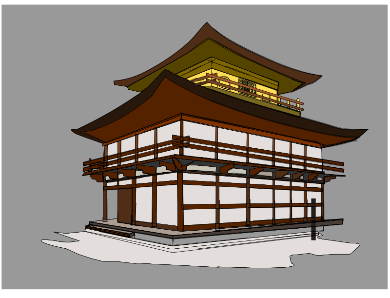 Traditional Japanese Architecture Illustration PNG