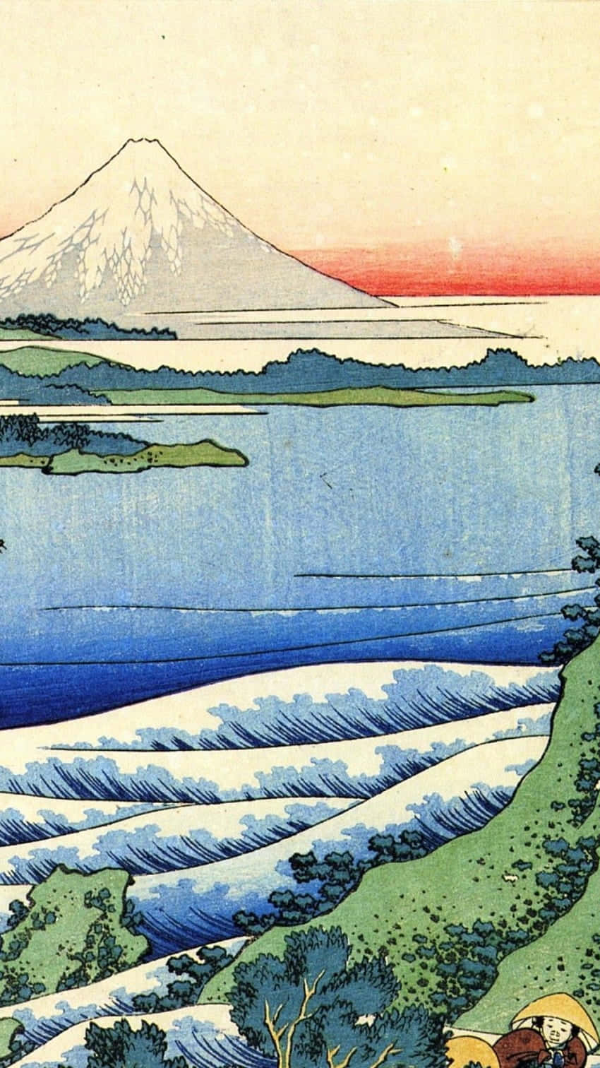 Traditionel japansk penselmaling af Shishi-mai Wallpaper