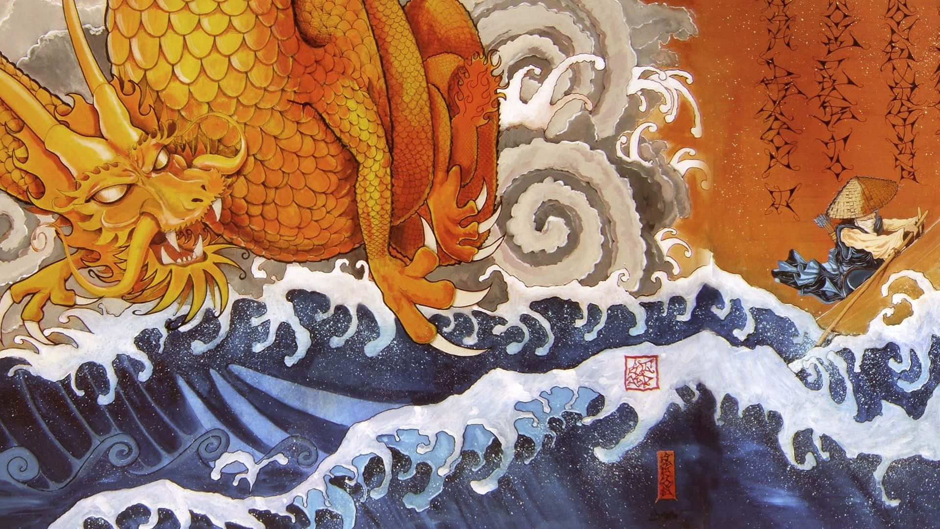 Detailreichetraditionelle Japanische Kunst Wallpaper