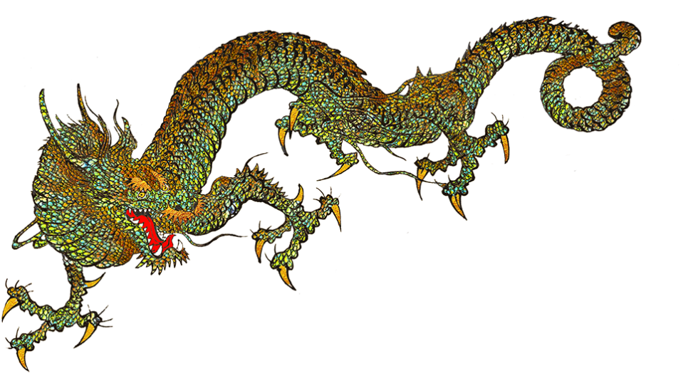 Traditional Japanese Dragon Artwork PNG