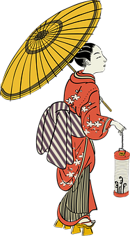 Traditional Japanese Geisha Art PNG