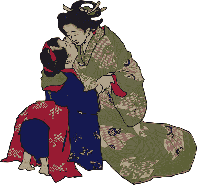 Traditional Japanese Geisha Art PNG