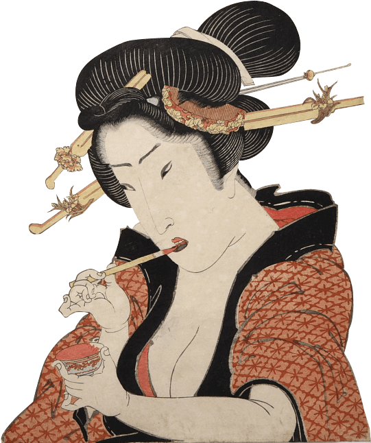 Traditional Japanese Geisha Artwork PNG