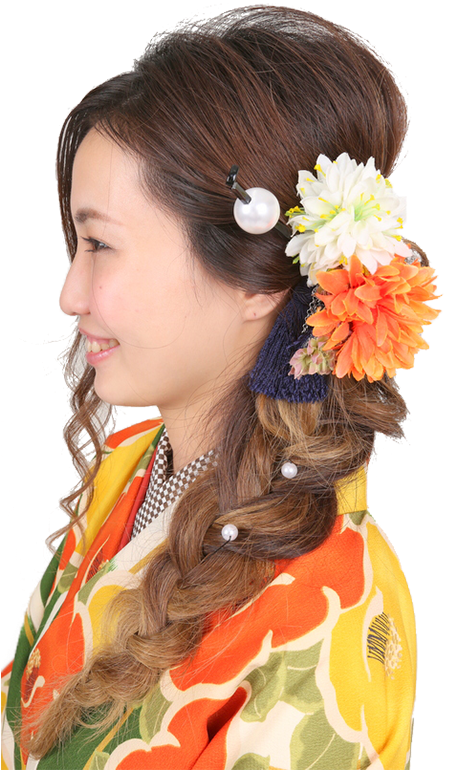 Traditional Japanese Hairstyle Kimono PNG