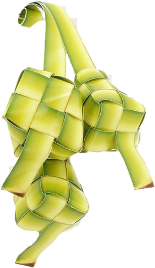 Traditional Ketupat Rice Cake Woven Palm Leaves PNG