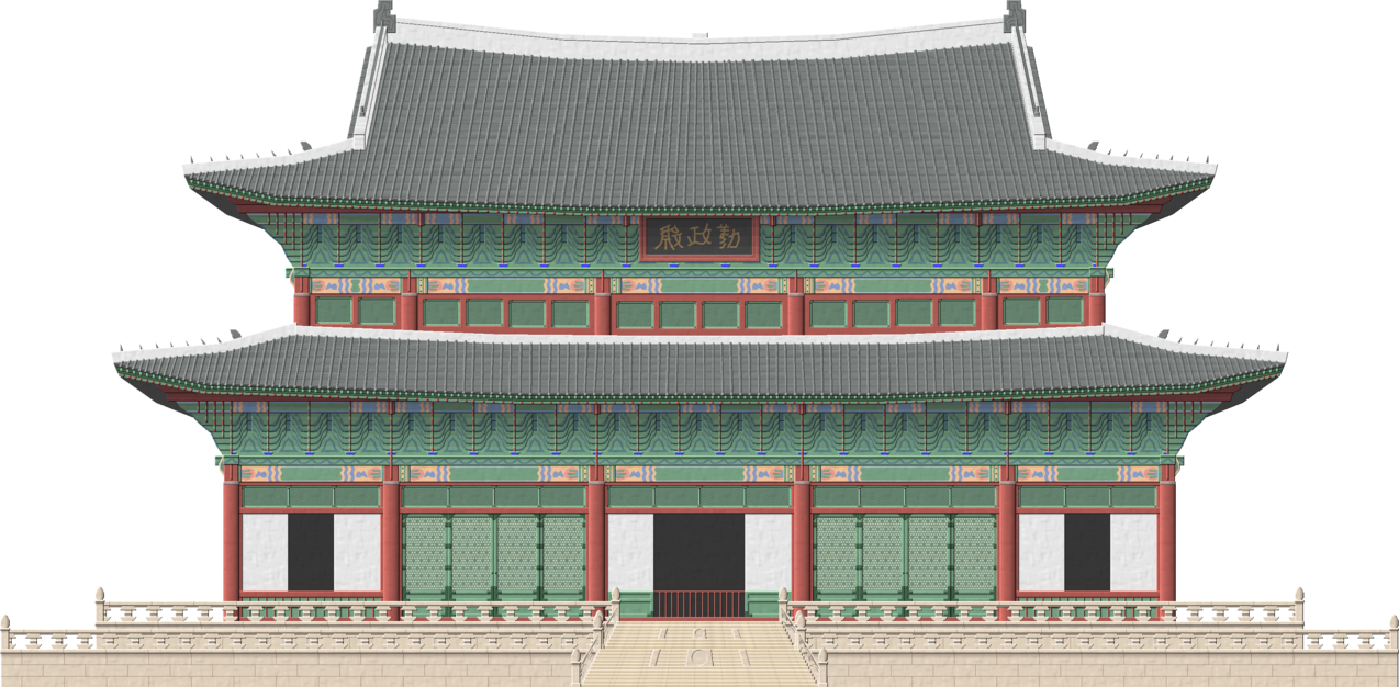 Traditional Korean Palace Architecture PNG
