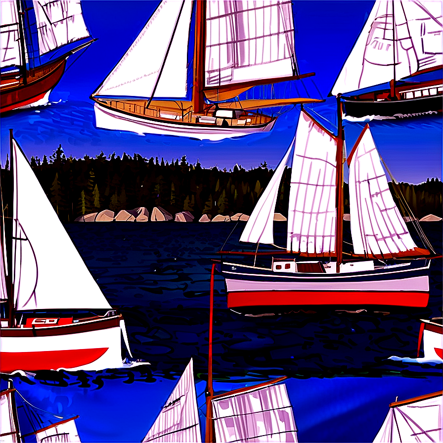 Traditional Maine Sailboats Png 06202024 PNG