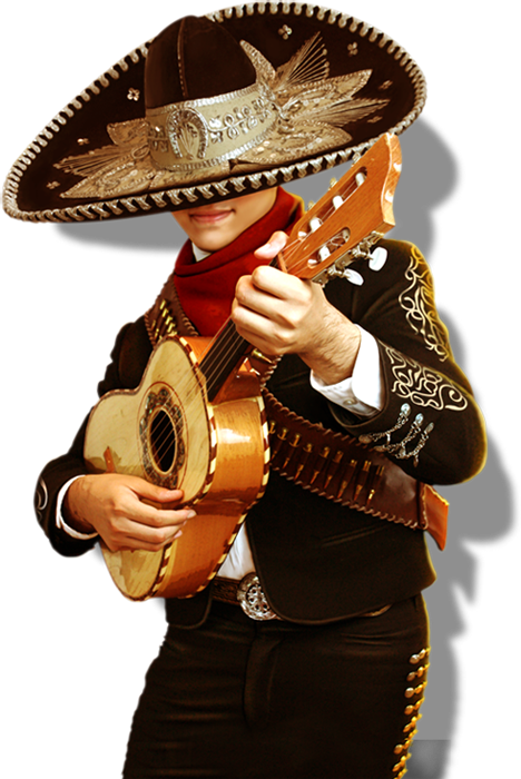 Traditional Mariachi Musician Playing Guitar PNG