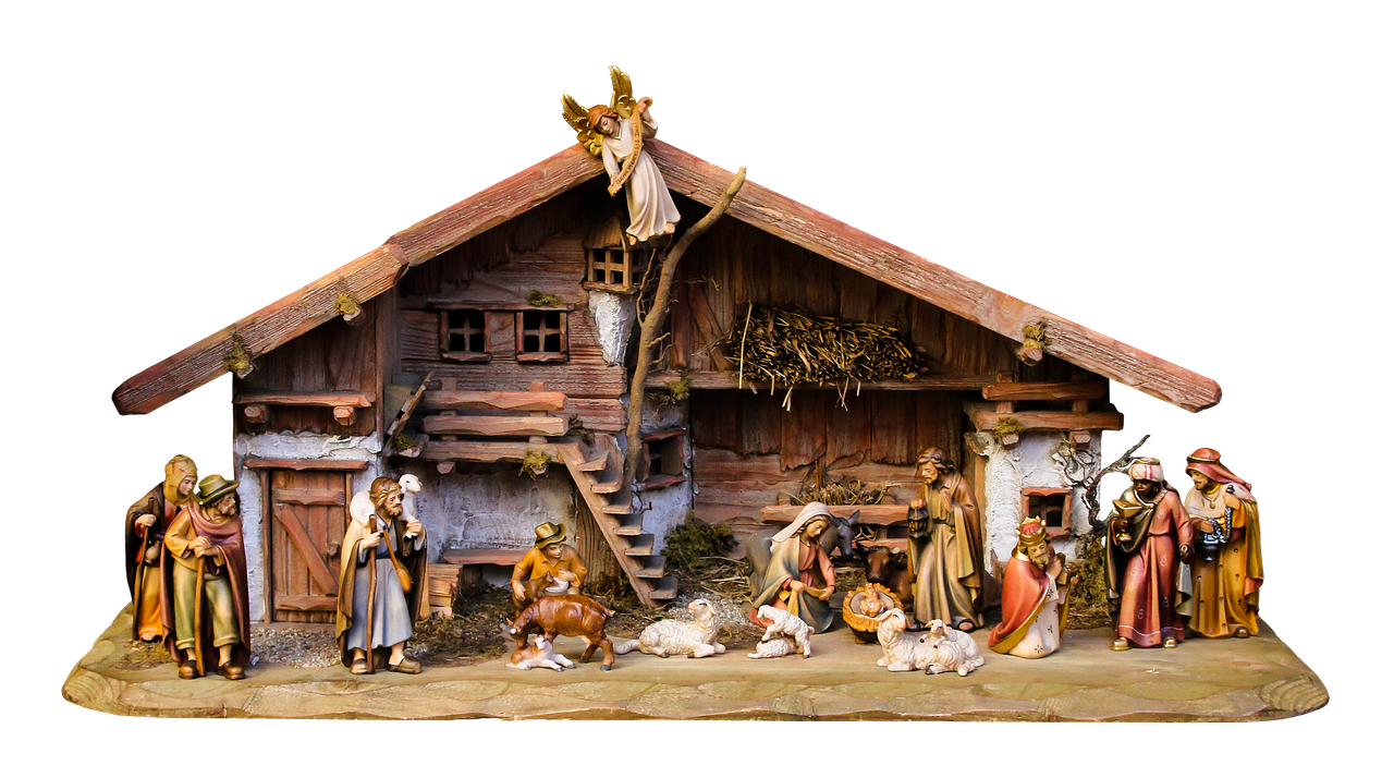Traditional Nativity Scene Christmas Display PNG