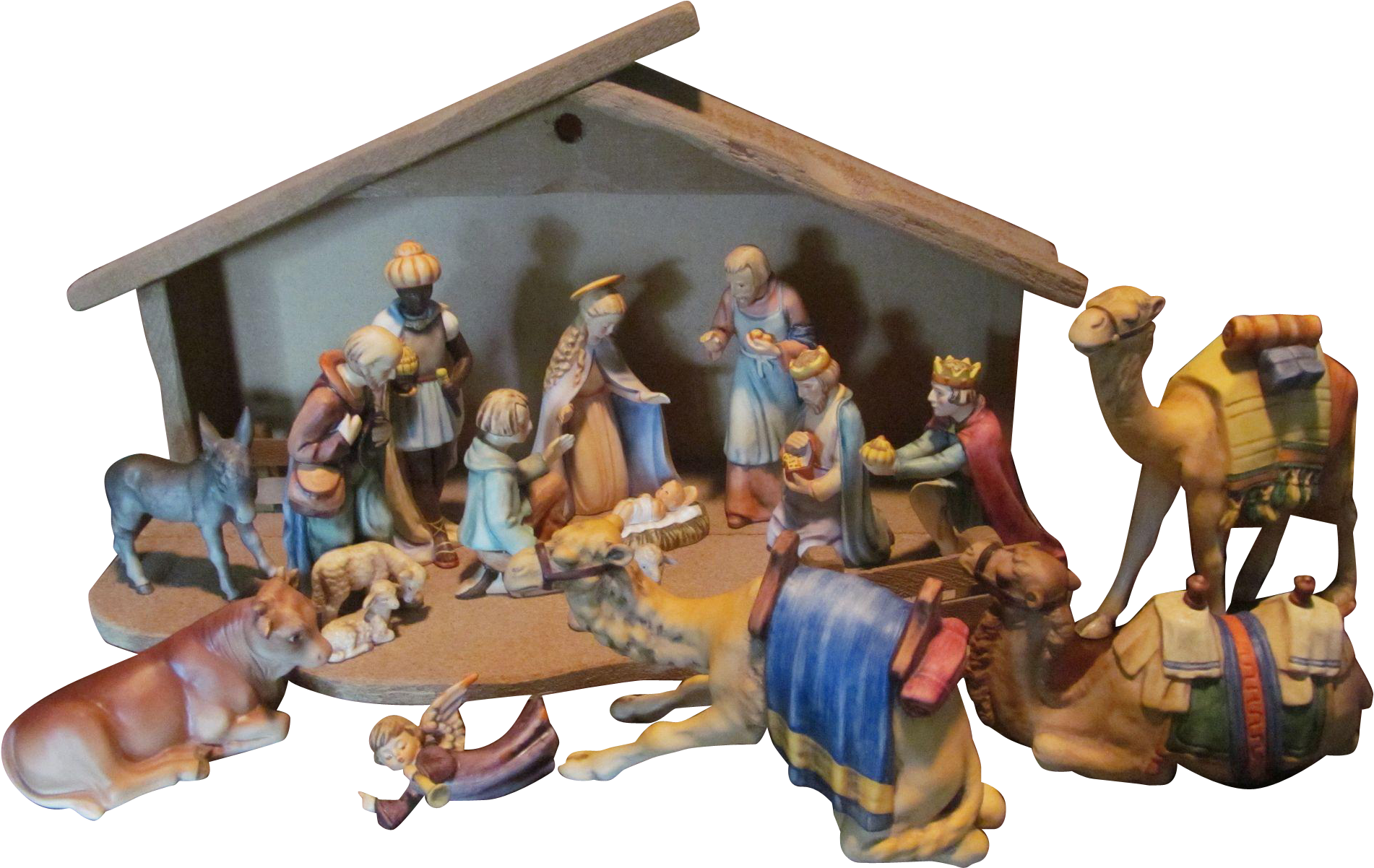Traditional Nativity Scene Figurines PNG