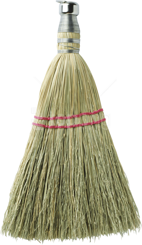 Traditional Natural Fiber Broom Image PNG