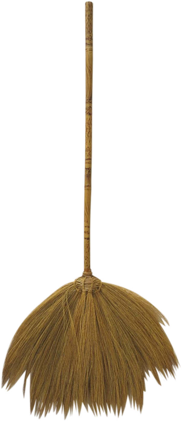 Traditional Natural Fiber Broom PNG