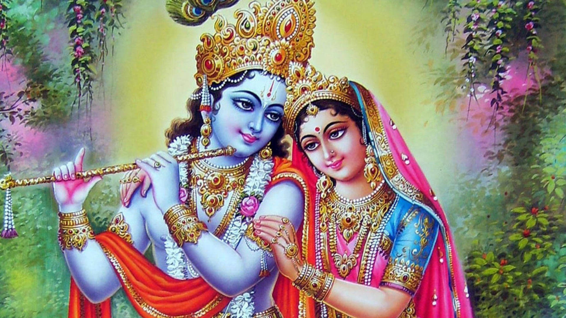 Traditional Radha And Krishna 4k Wallpaper