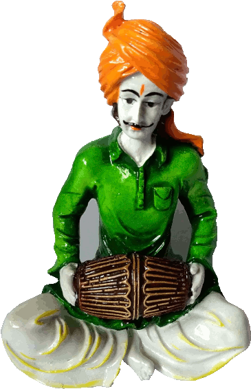 Traditional Rajasthani Man Playing Dholak PNG