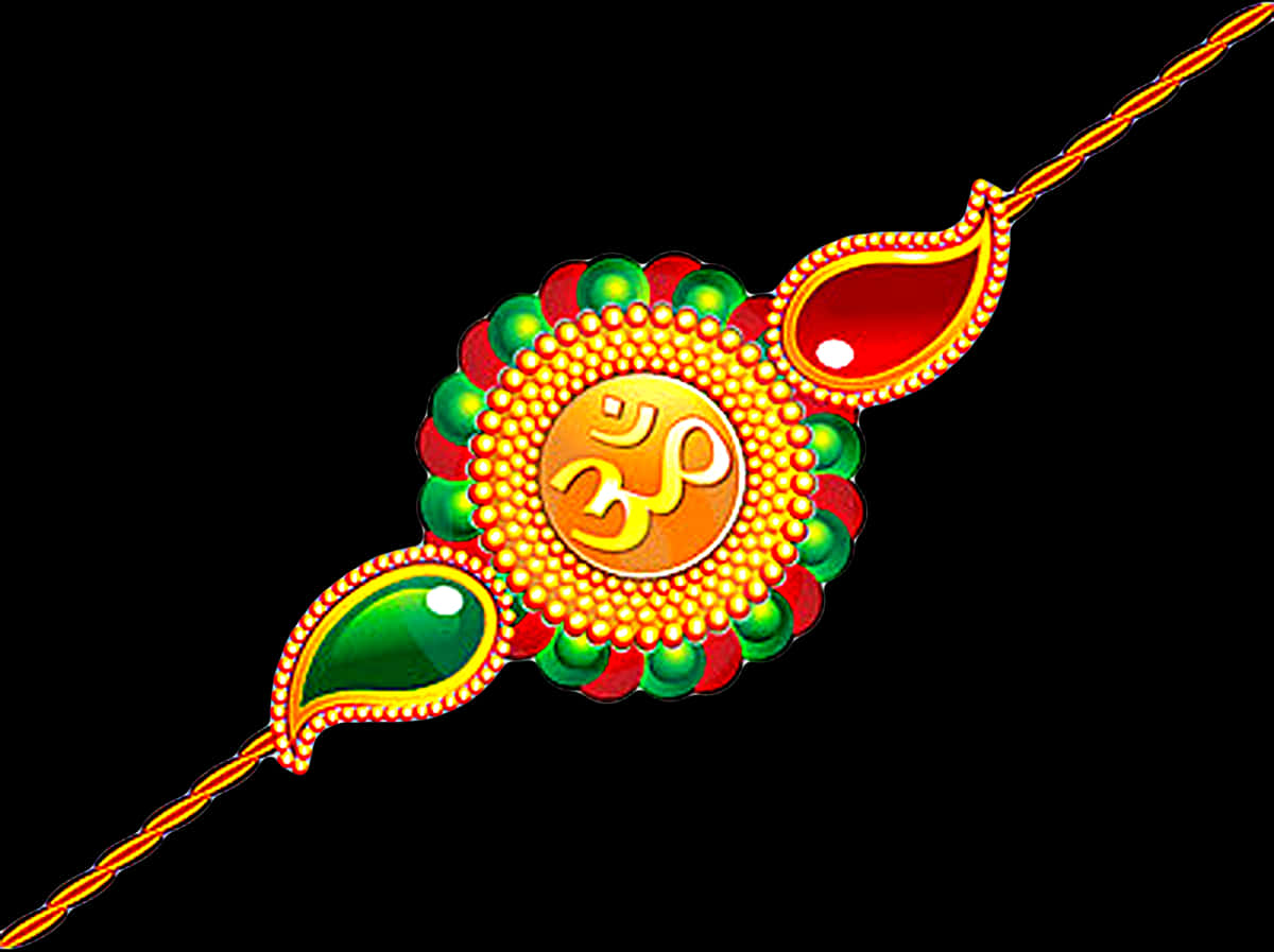 Traditional Rakhi Designwith Om Symbol PNG