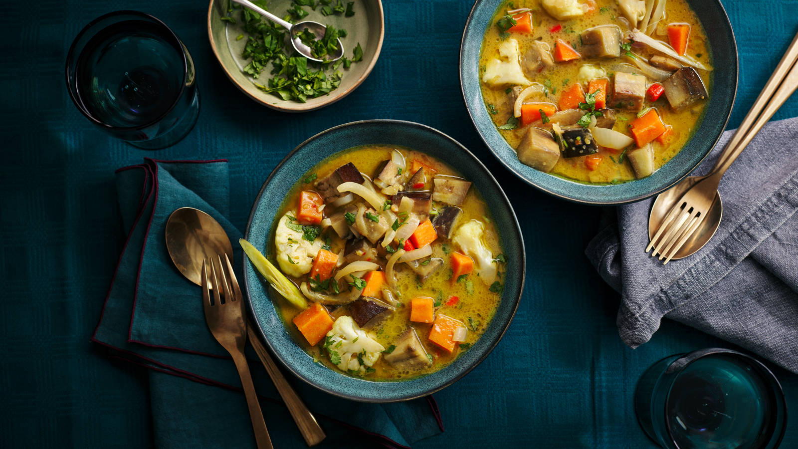 Traditional Recipe Thai Curry Flat Lay Shot Wallpaper