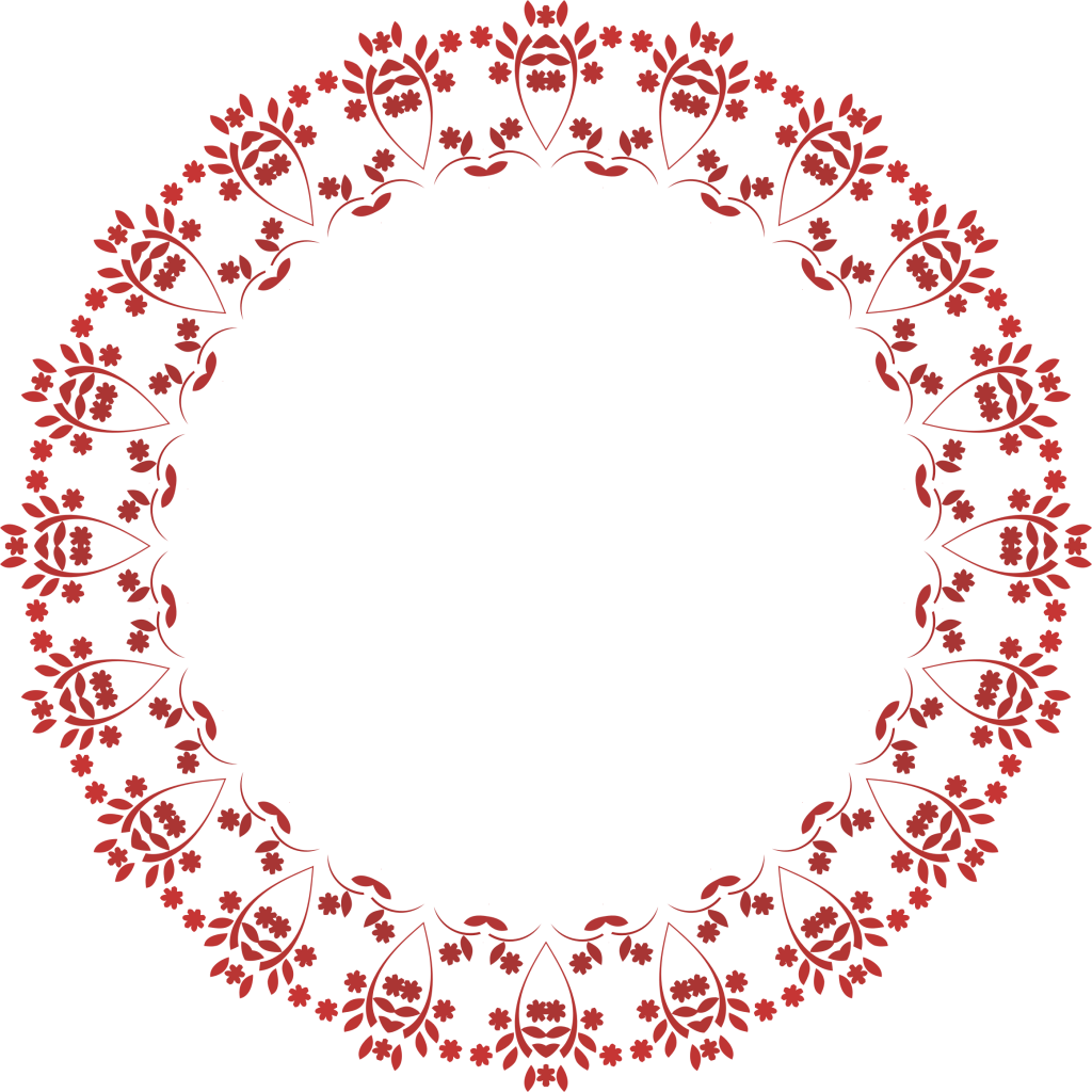 Traditional Red Floral Rangoli Design PNG