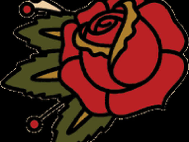 Traditional Rose Tattoo Design PNG