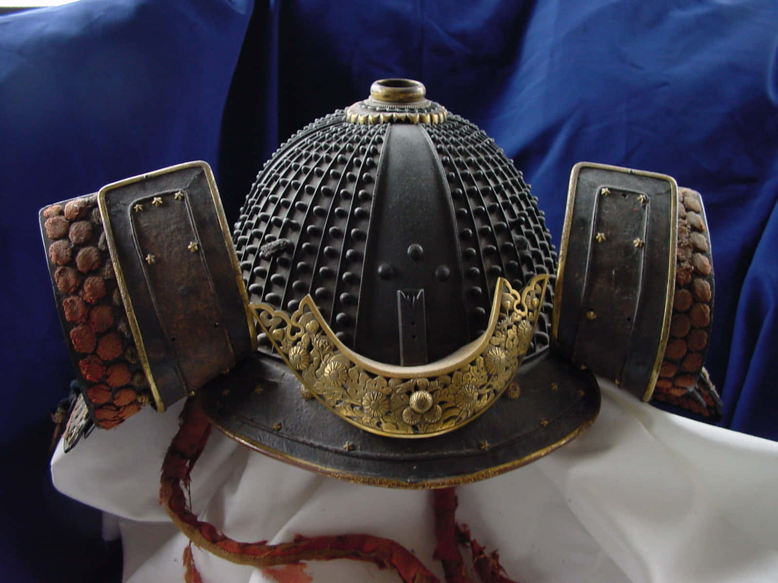 Traditionele Samurai Helm Tentoonstelling Achtergrond