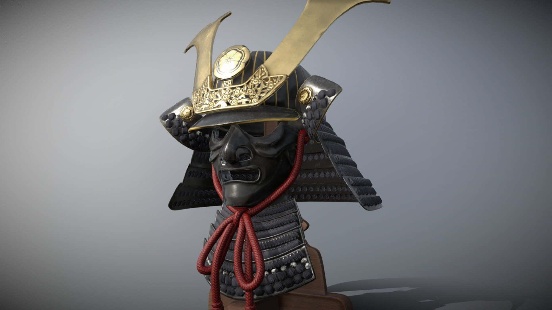 Traditionele Samurai Helm Tentoonstelling Achtergrond