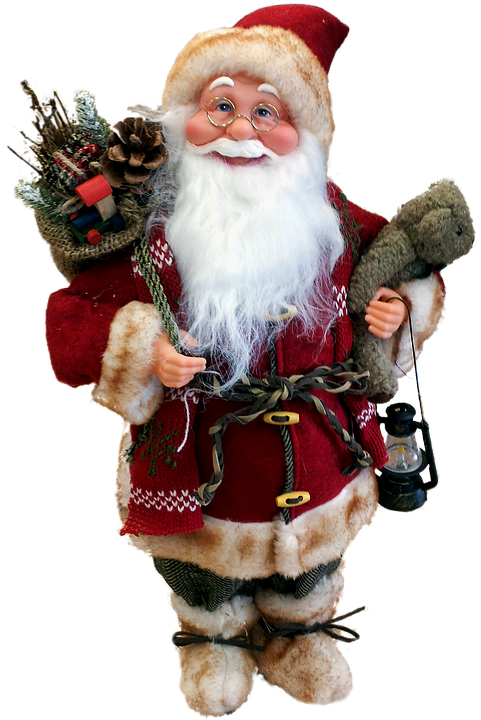 Traditional Santa Claus Figurine PNG