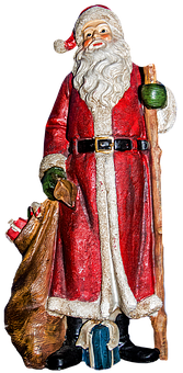 Traditional Santa Claus Figurine PNG