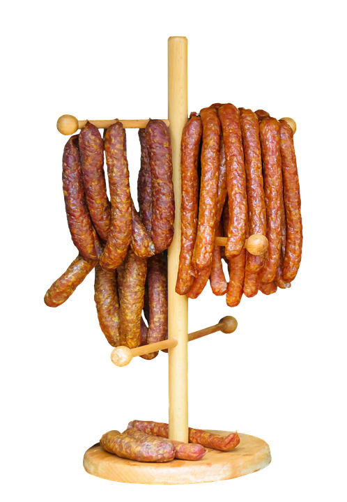 Traditional Sausages Hangingon Rack PNG