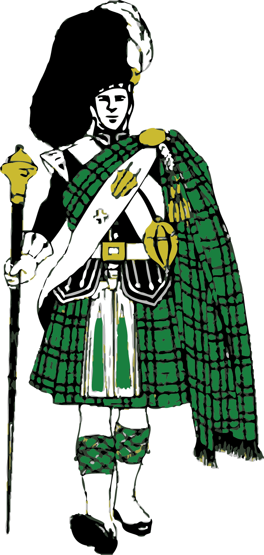Traditional Scottish Highlander Attire PNG