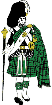 Traditional Scottish Highlander Illustration PNG