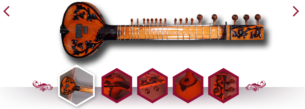 Traditional Sitar Design Detail PNG