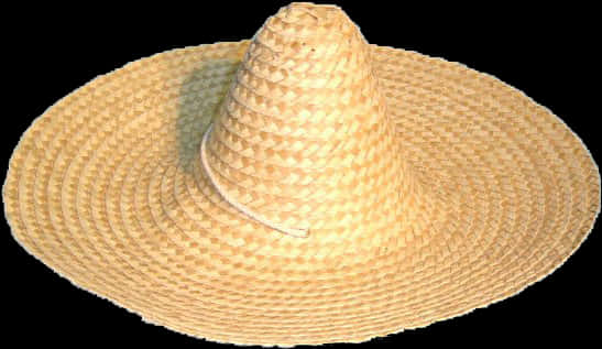 Traditional Straw Sombrero Hat PNG