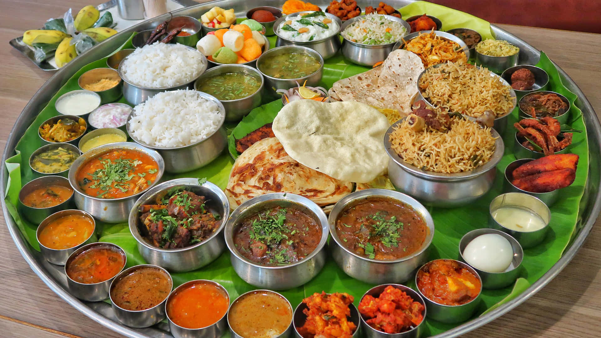 Traditional Thali Platter Indian Food Wallpaper