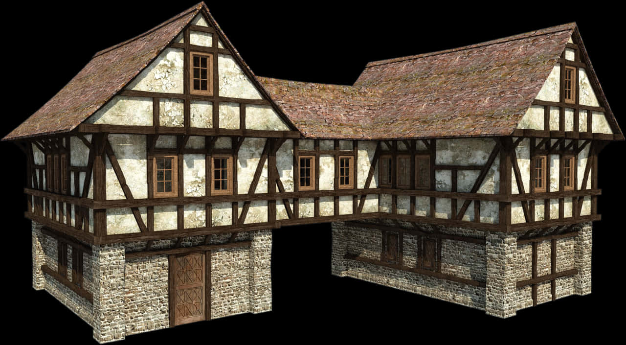 Traditional Tudor Style House PNG