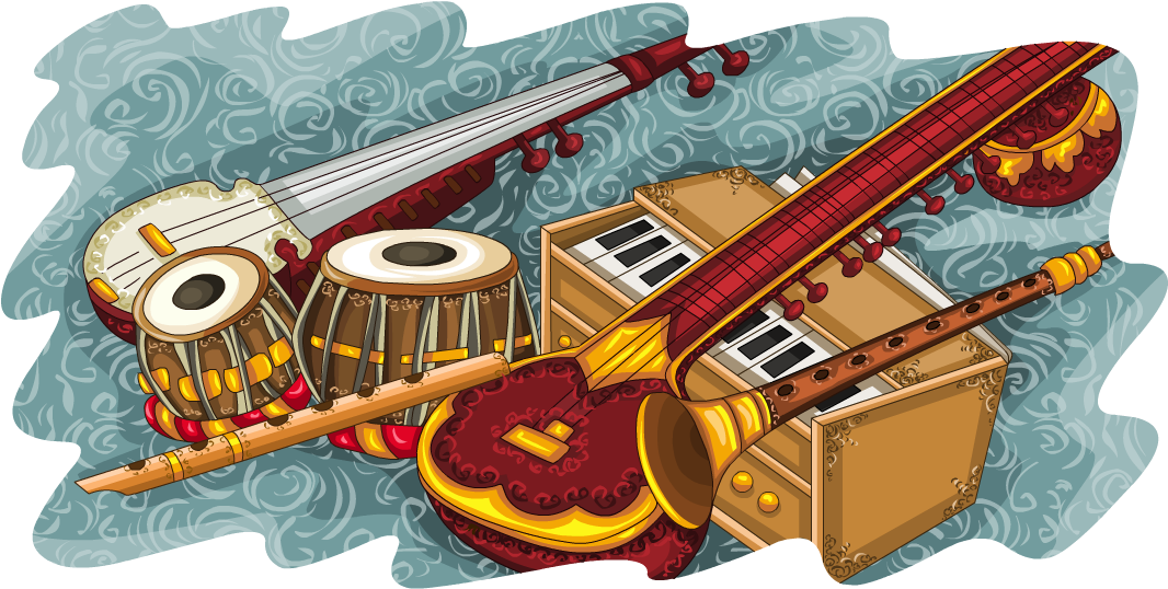 Traditional_ Indian_ Musical_ Instruments_ Collection PNG