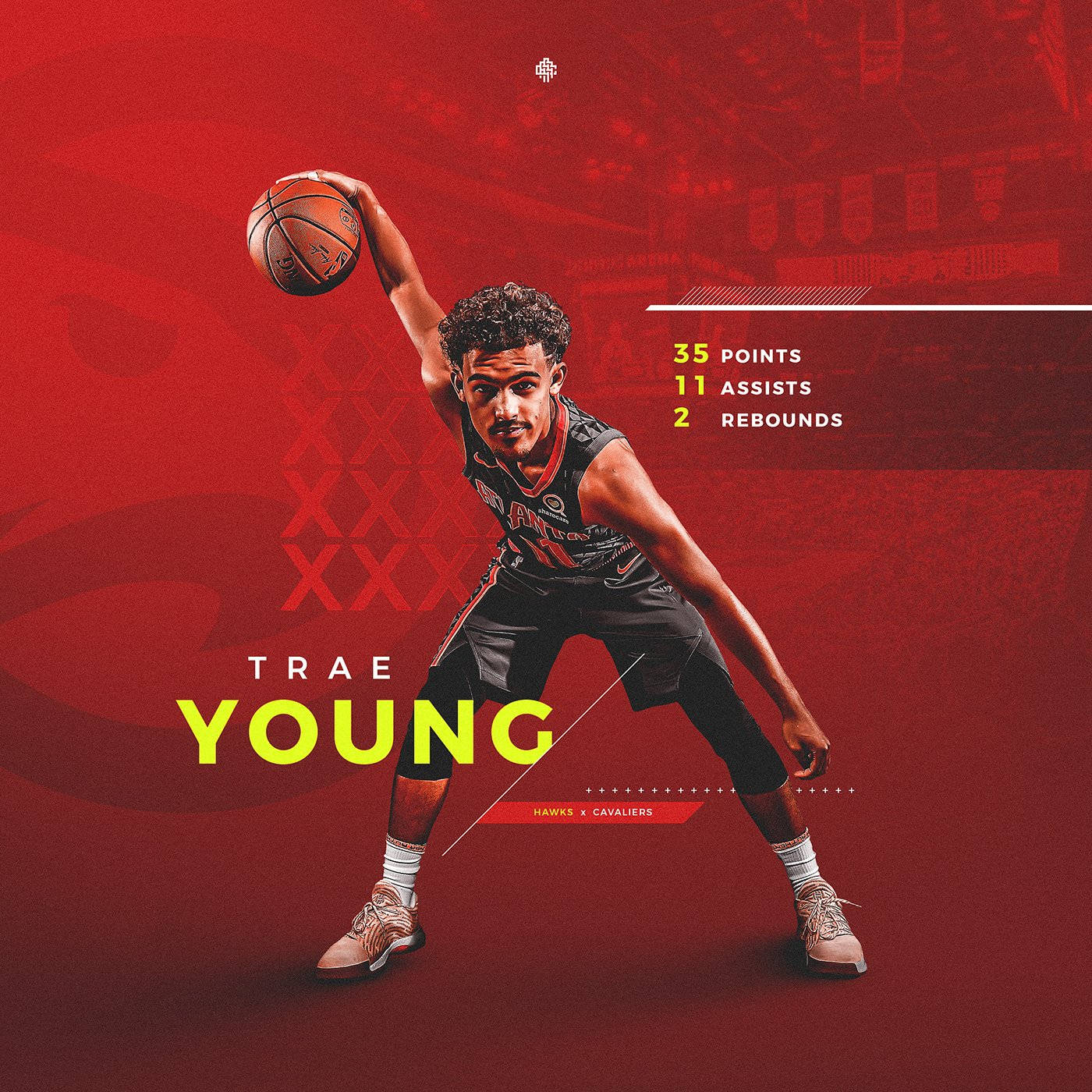Trae Young Hawks Profil Tapet: Kom og vis din støtte til Young Hawks-stjernen Trae Young med dette flotte logo-tapet! Wallpaper