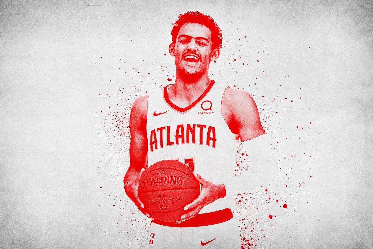 Trae Young Red Color Splash Wallpaper