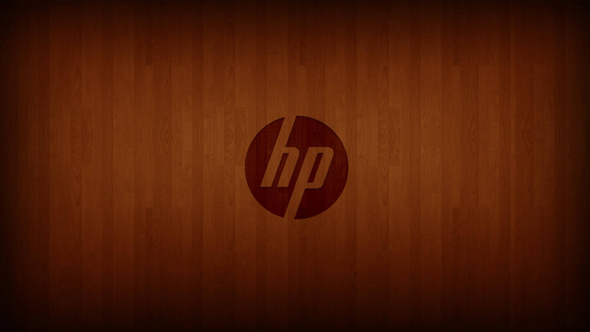Trægraveret Hp Laptop Logo Wallpaper
