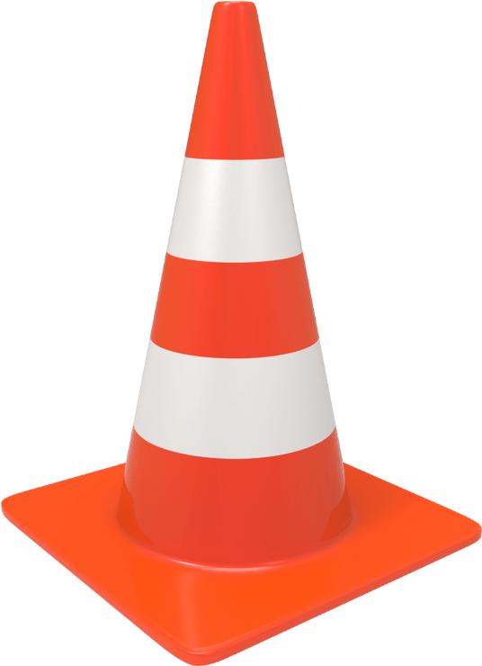 Traffic Cone3 D Render PNG