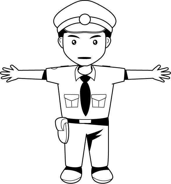 Traffic Control Policeman Illustration PNG