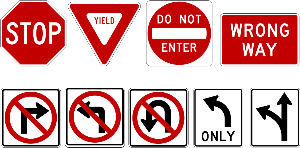 Traffic Control Signs Collection PNG