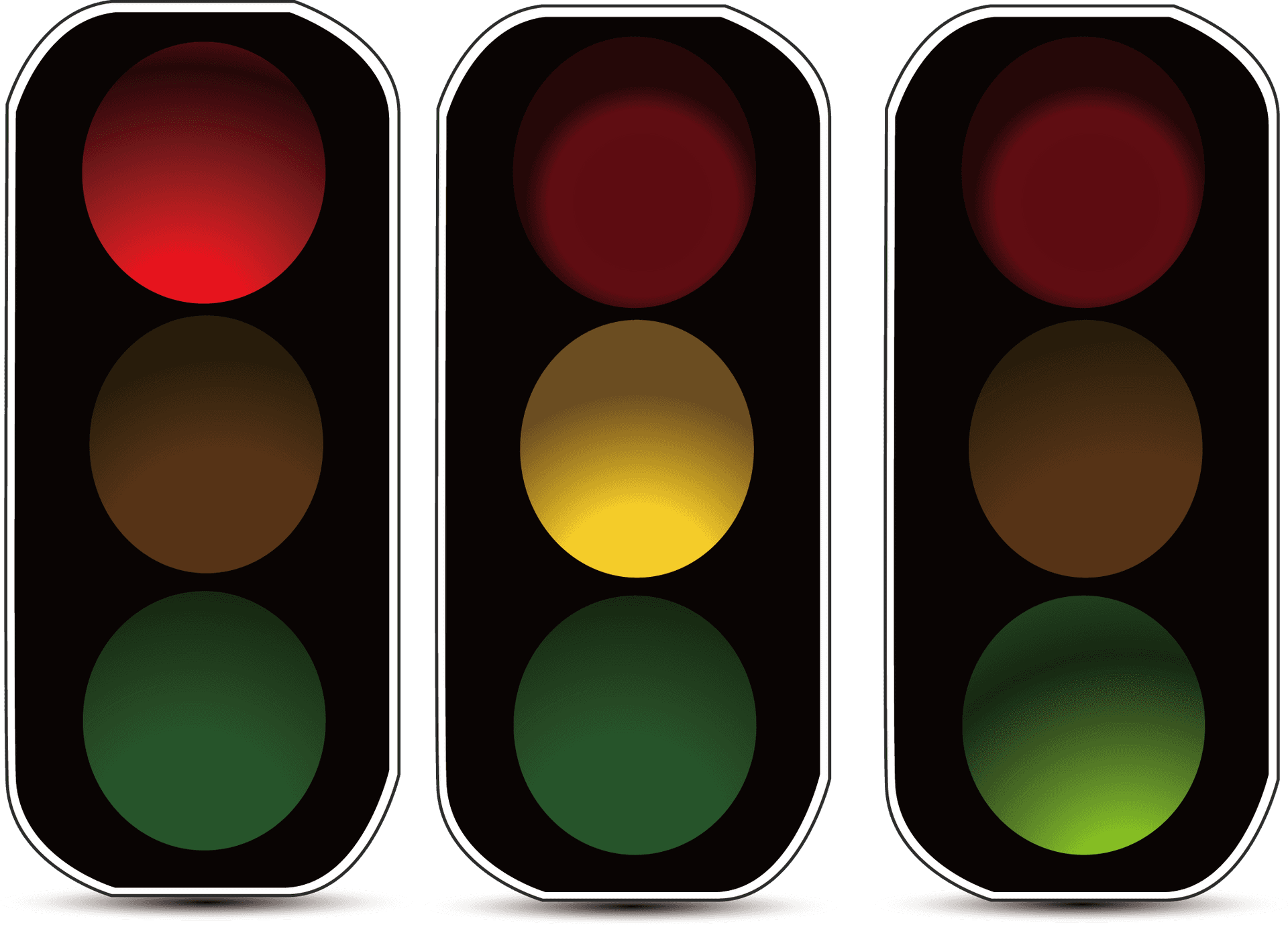 Traffic Light Stages Illustration PNG