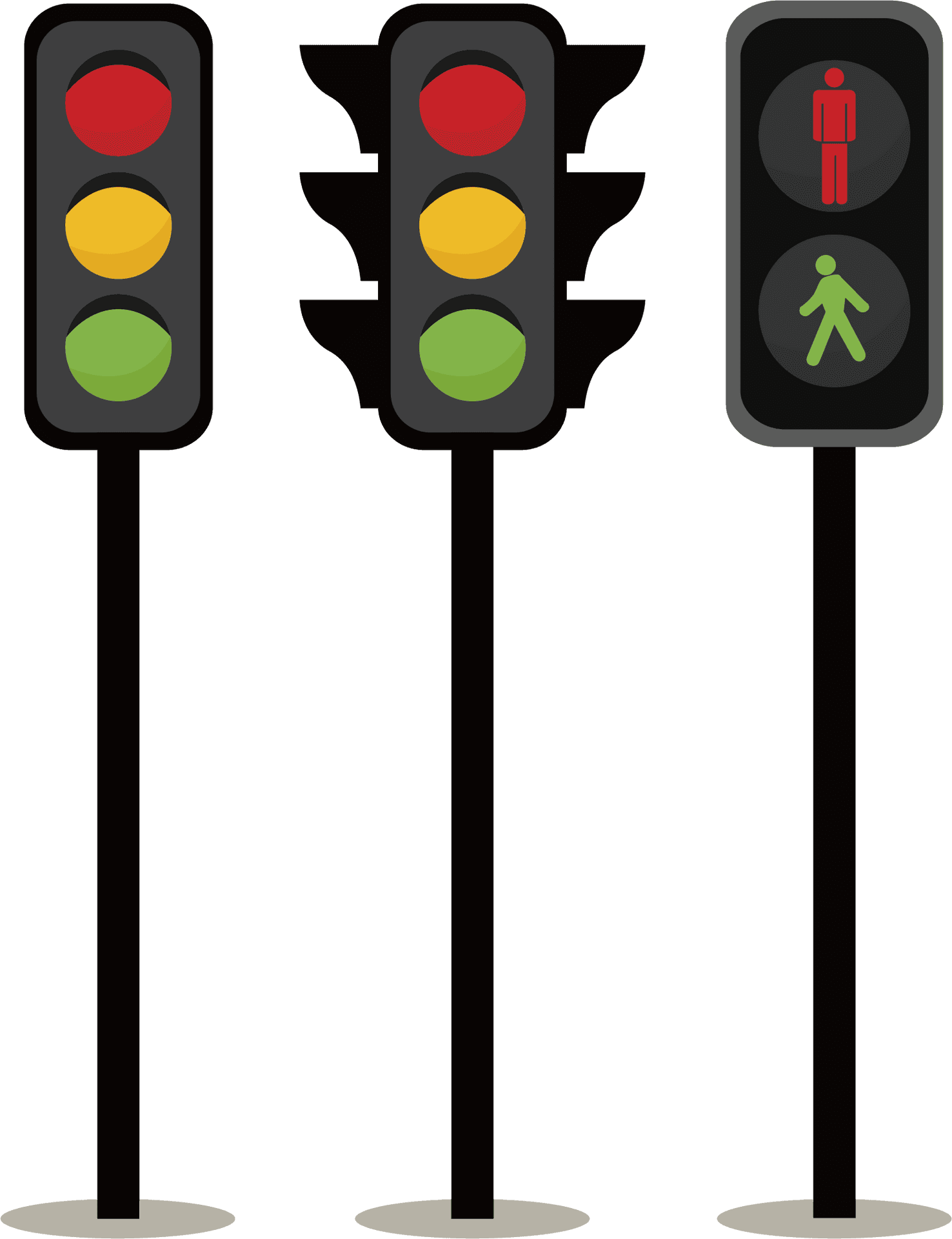 Traffic Lightsand Pedestrian Signal Illustration PNG