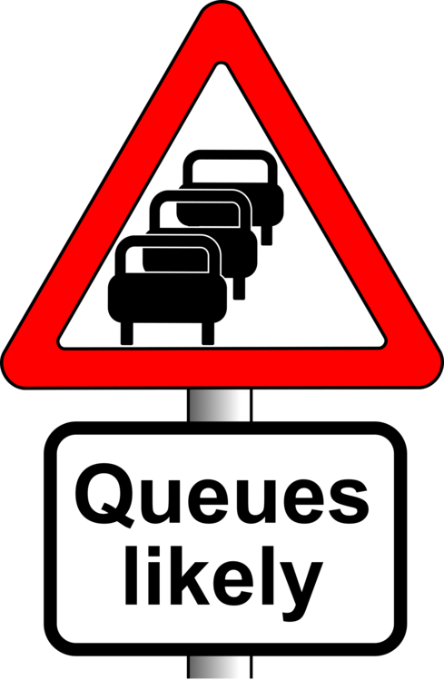 Traffic Queue Warning Sign PNG