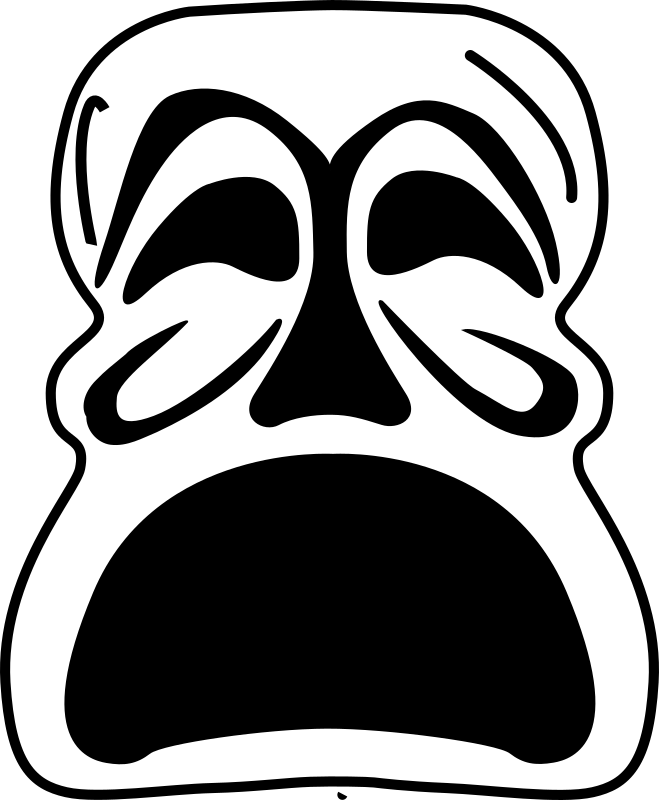 Tragic Theater Mask Vector PNG