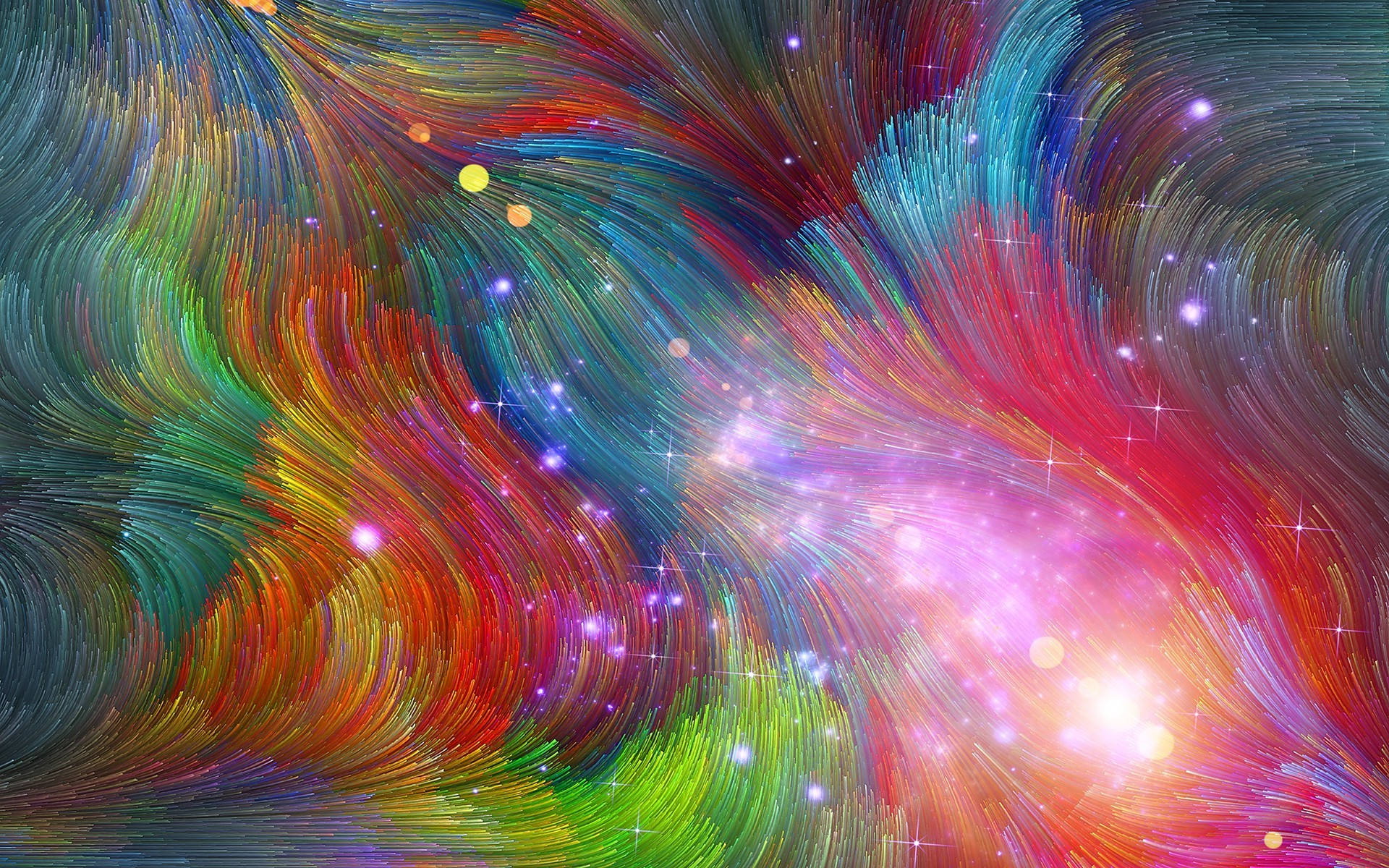 Trails Of Stars Under A Colorful Galaxy Wallpaper