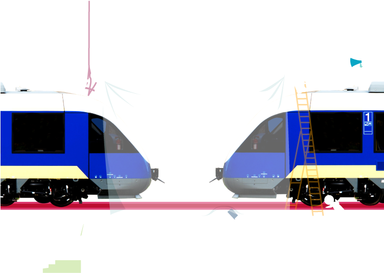 Train Cleaning Crew Illustration PNG
